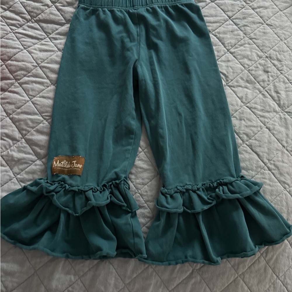 Matilda Jane Teal Ruffle Bell Bottoms Casual